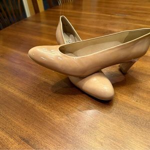 Stuart Weitzman beige patent leather pumps, size 9.5N. Never worn.